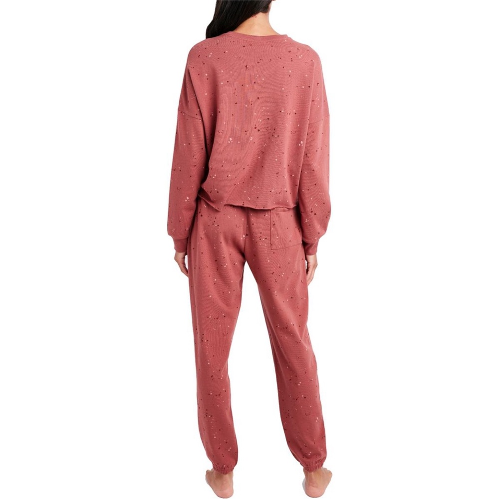 Sage Collective Cozy Raw Hem Cropped Lightweight Sweatshirt In Fauna Size XL NWT - Picture 4 of 9